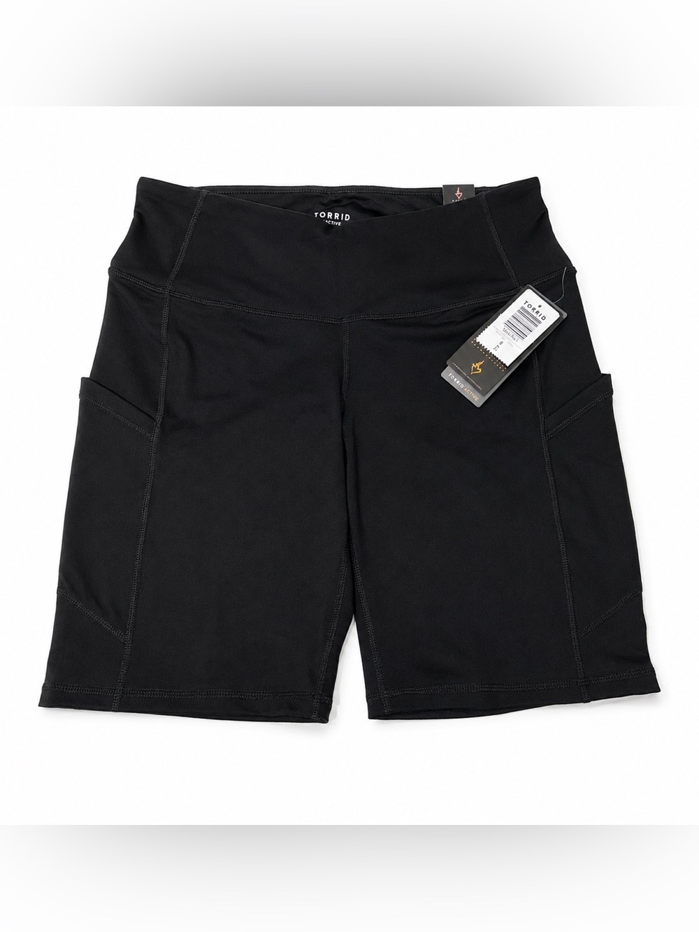 Torrid Active High Rise Pocket Biker Shorts Plus Size 0 Large or 12 Black New